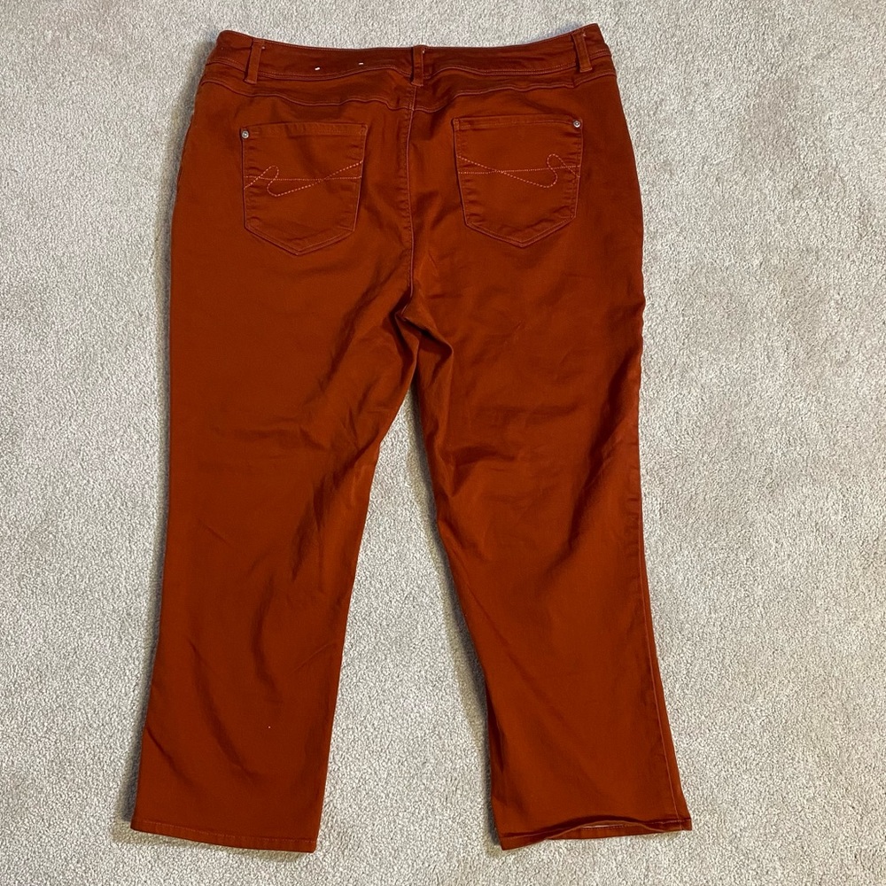 CATO EST. 1946 denim contemporary, ankle cropped colored trousers size 16
